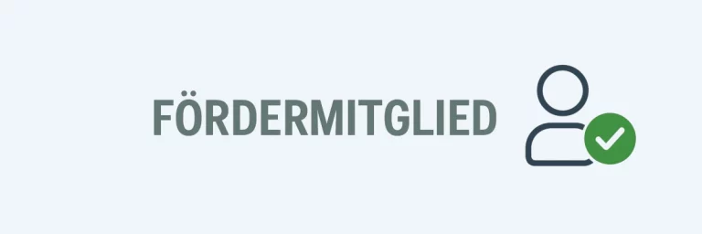 FÖRDERMITGLIED schriftzug foerdermitglied auf hellem hintergrund